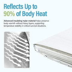 Emergency Thermal Foil Mylar Blanket 82×54 Inch Survival Shelter Heat Reflect 10