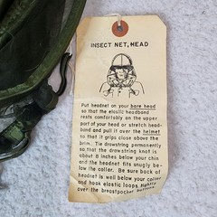 Vintage US Military Insect Head Net Green Army Shade 3 Nylon Size 59 NSN 8415