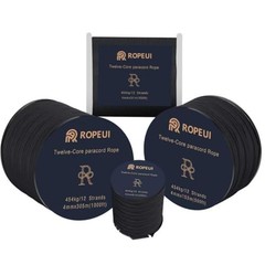 1000lb Paracord, 5/32″ (4mm) 12 Strand Nylon Tactical Parachute 100ft Black