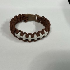 Paracord Football Stitched Bracelet Game Day 9in.