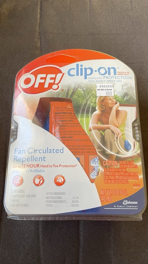 Off! Mosquito Clip-On Fan Repellent New In Box