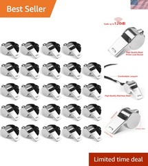 Aluminum Loud Whistles with Lanyards – 24 Pack for Coaches and Recreational Use