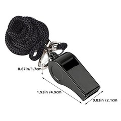 10Pcs Durable Black Plastic Safety Whistles for Kids Outdoor Sports and Travel