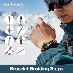 Survival Bracelet,Practical Five Functions, Fire Starter, Loud Whistle, Relia…