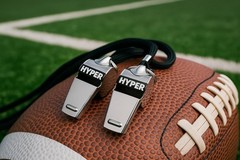 HyperSteel Stainless Steel Sports Whistles (2 Pack) with Lanyards – Super Loud –