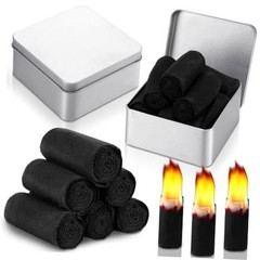 8 Rolls Camping Fire Starter Char Cloth Hand Made Emergency Fire Starter