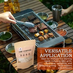 (30 Pcs/Bag) Waterproof Fire Starters for Campfires & Fireplace Large, White