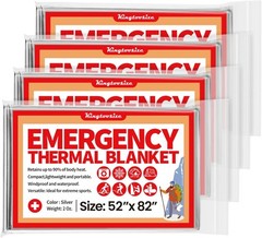Ultra-Compact Emergency Thermal Blankets – 4 Individually Packed for Convenience
