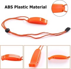 6Pcs/set Safety Whistle Marine Whistle Plastic Whistles w/ Lanyard for Emergency