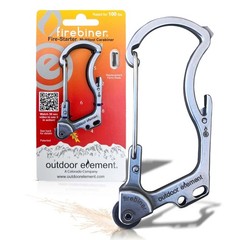 OUTDOOR ELEMENT Firebiner® 6-in-1 Survival Multitool Carabiner Silverthorne