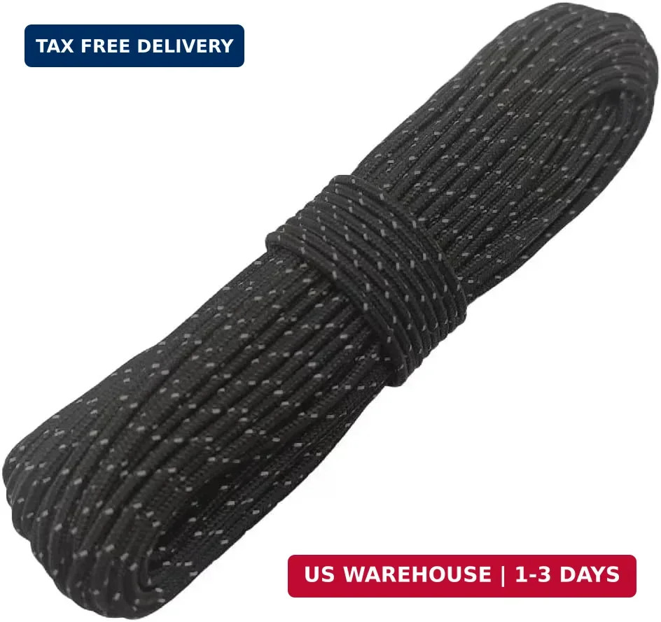 2mm Reflective Guyline Camping Paracord, Ultralight Thin Cord Rope for Tarp Rain