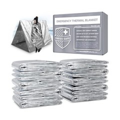 Swiss Safe Emergency Mylar Thermal Blankets, Designed for NASA, Outdoors, Sur…