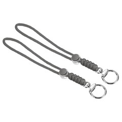 2pcs 9″ Paracord Lanyard with Clasp Wrist Cord Badge Holder Strap, Grey