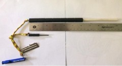 One of a Kind Black Delrin Firesteel + Knife Sharpener + P-51 + Bass Pro Whistle