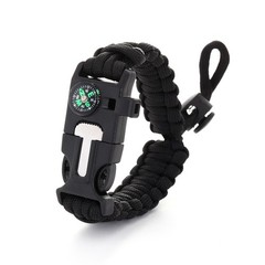 2pcs Paracord Compass Bracelet Multi-Function 5-in-1 Adjustable Outdoor Survival