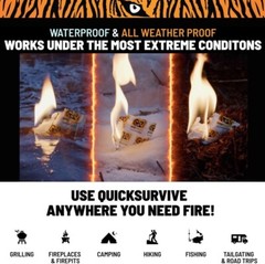 QuickSurvive Fire Starter Kit 100% Waterproof Survival Fast All purpose 12 pack
