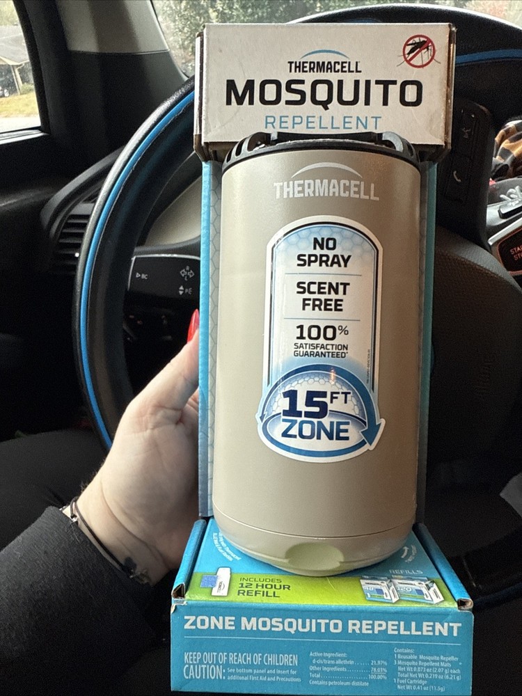 Thermacell Patio Shield Zone Mosquito Repellent- Light gray- Brand New