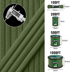 1200lb Paracord Rope – 4.4mm 14 Strand Nylon Parachute Spool para Cord Lanyar…