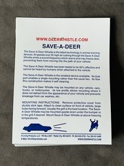Deer Whistle Save-A-Deer Dual Construction Black Car Truck Safety USA NIB