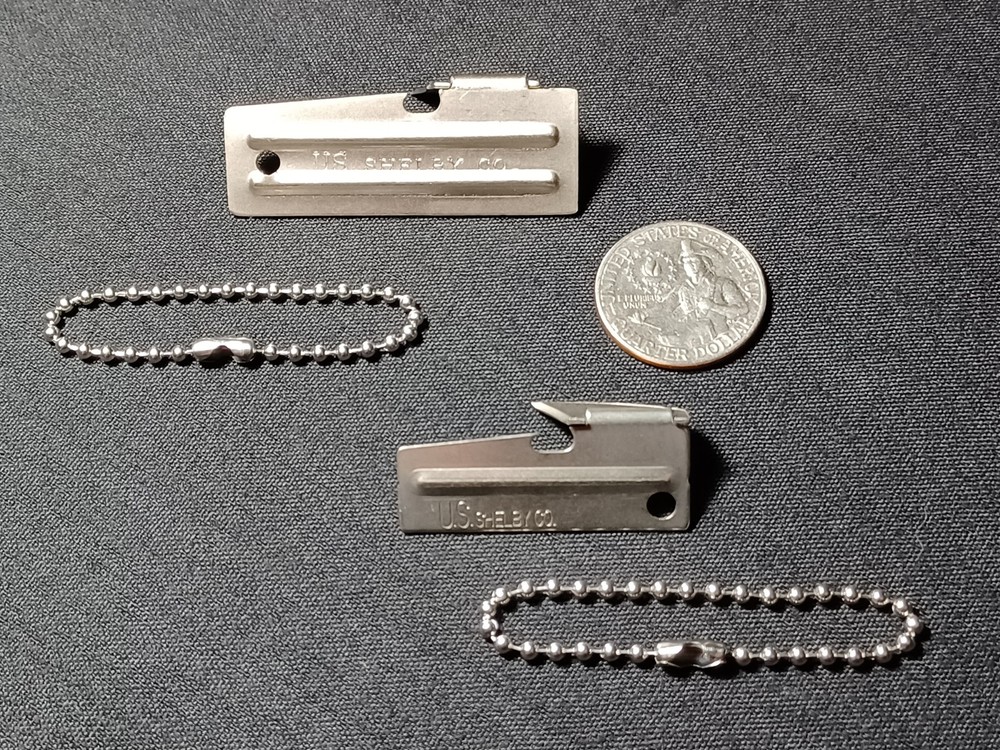 P38 & P51 Original Military Can Opener Emergency Survival Tool with 4.5″ Chains