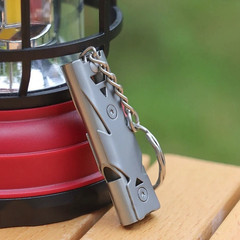 1pc 150DB Double Tube Survival Whistle Steel Emergency Rescue Tool – newest