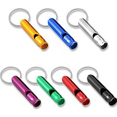49 Pieces Emergency Whistle with Keychain, Aluminum Emergency Survival
