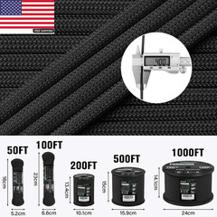 Paracord Rope 750 Lb – 1000Ft / 500Ft / 200Ft / 100Ft 5/32″ Parachute Cord 4MM 1