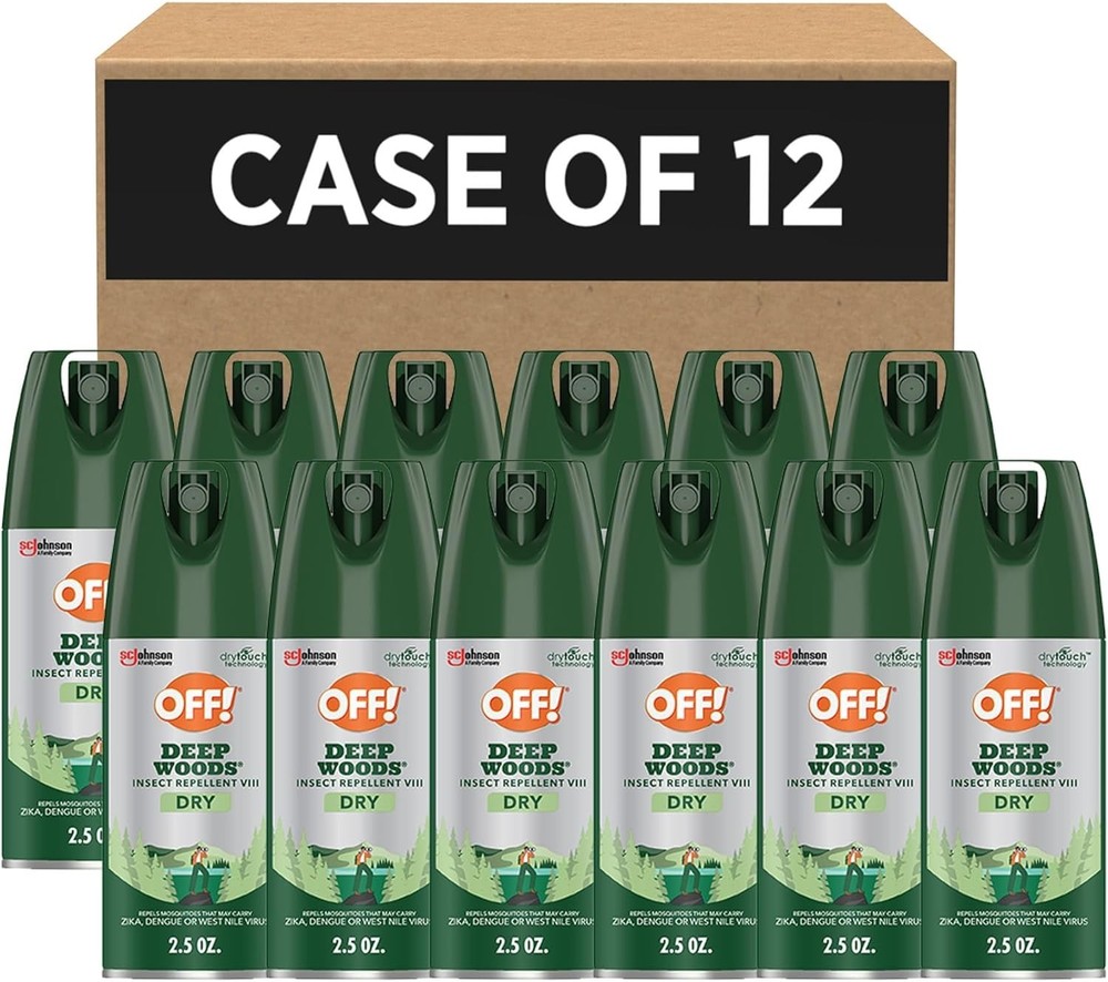 Lot of 12 OFF! Deep Woods DRY Insect Repellent 2.5oz Travel Size BUG SPRAY