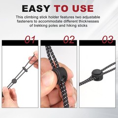 Climbing Stick Holder, Backpack Hiking Pole Ropes 8 Inch & 2 Pcs & Red