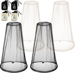 4 Pack Breathable Mosquito Net Face Mesh for Outdoor Adventure Protection