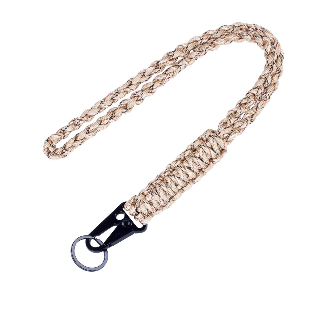 Heavy Duty Braided 550 Paracord Neck Lanyard Keychain for Men Outdoor Surviva…