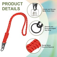Paracord Lanyard, 4Pcs & Timber Red Camo Fit for (Keys Whistle)
