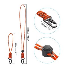 Badge Lanyard with Clip, 2 Pcs Adjustable Necklace Wrist Cord, Camouflage Orange
