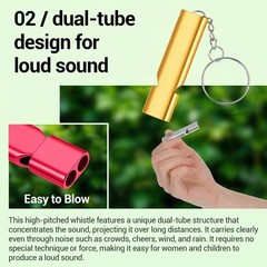 50 Pcs Emergency Whistles – Loud 120 dB Metal Safety Whistles with Keychain for