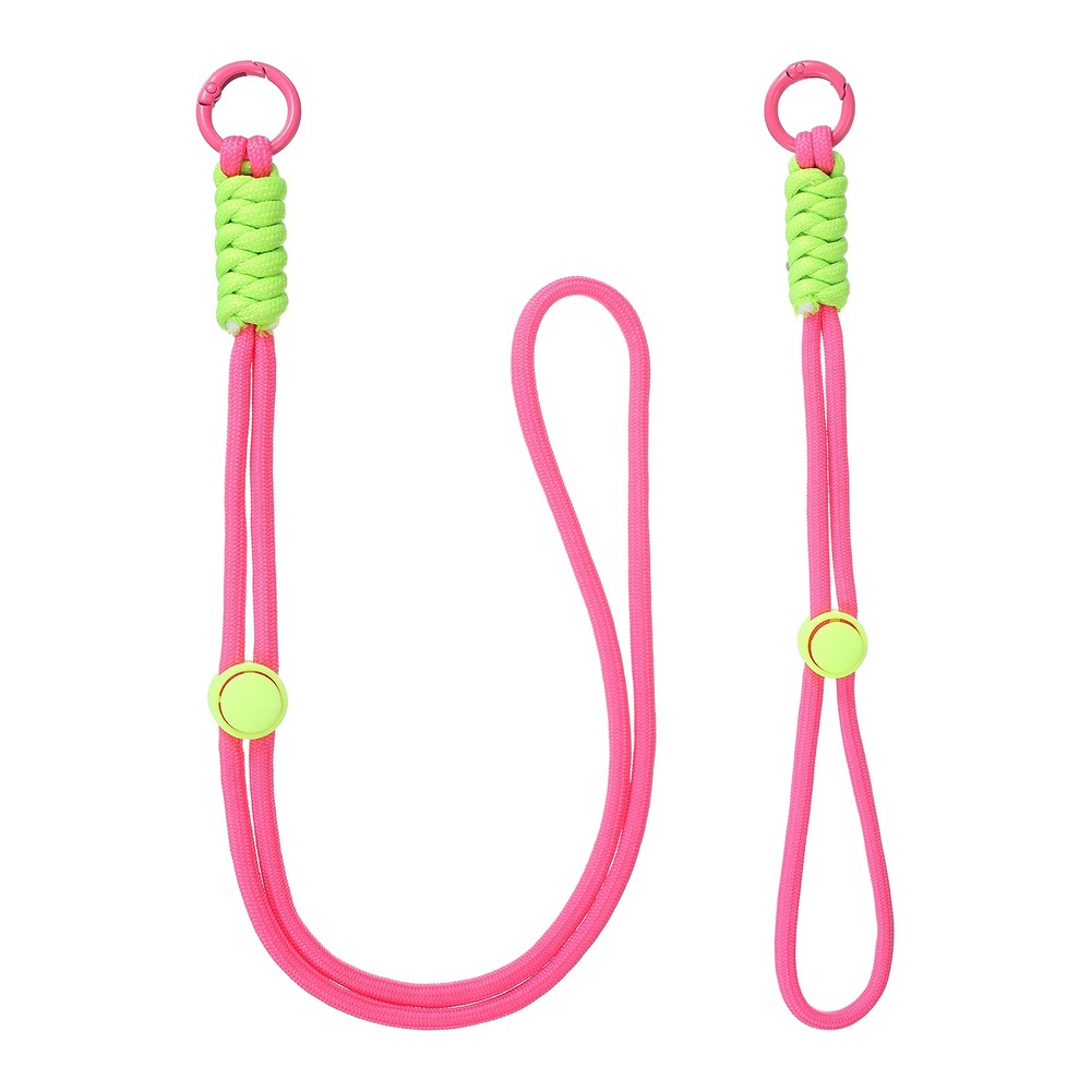 1Set Heavy Duty Paracord Keychain Lanyard for Keys , Rose Red/Green