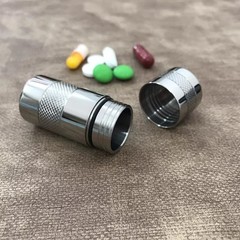 Titanium Portable Waterproof Storage Pill Case Box Capsule Seal Container Tank