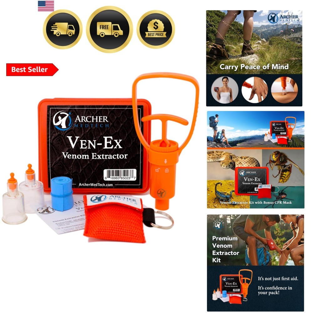 Ven-Ex Snake Bite Kit & Bee Sting Kit – Portable Venom Extractor for Humans a…