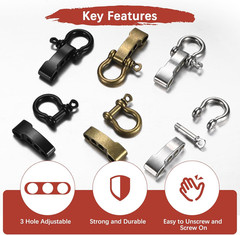Paracord Bracelet Shackle Buckle [4PCS] – Adjustable Metal O Bow Shackle Use for