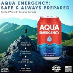 Drinking Canned Water- (24 Cans) 12 Fl Oz (50 Years) Shelf Life for Everyday Hyd