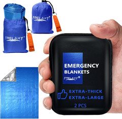 Emergency Blanket 2-Pack/4-Pack, Extra-Thick Extra-Large Space Blankets with Whi