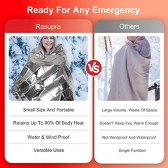 Rasupro 9 Pack Emergency Blankets Outdoor Survival Emergency Insulated Gear