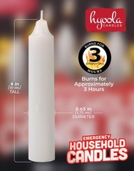 Hyoola Emergency Candles, White Short Tapers, Unscented Emergency Candle for Hom