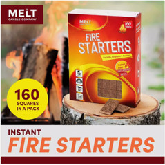 Fire Starter Squares, 160 Pcs – Fire Starters for Campfires, Grill, Outdoor Fire