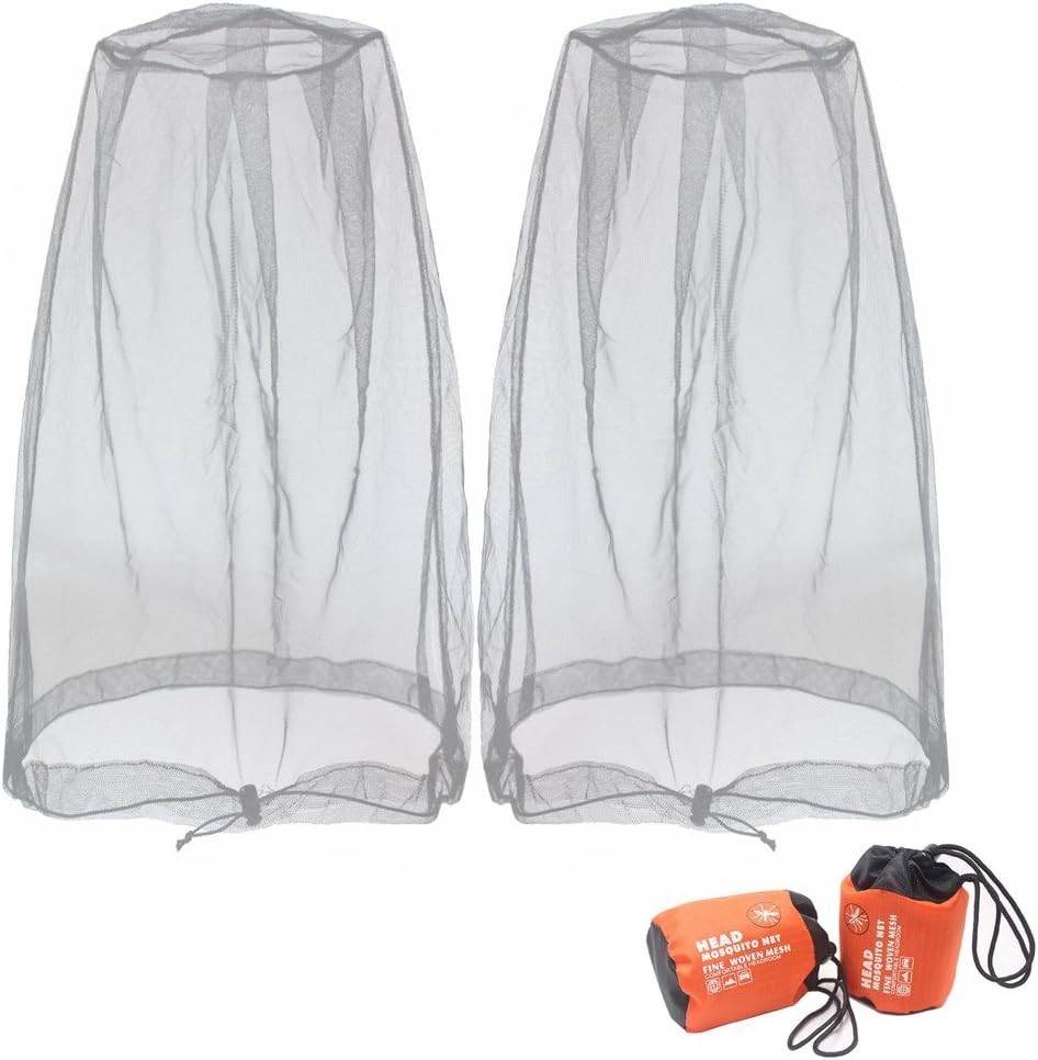 Extra Fine Mesh Mosquito Head Net – 2 Count, Perfect for Hiking and Camping