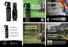 GRIZ Guard 30 Feet BEAR Deterrent Repellent Spray 7.9 oz GLOW CAP CAMPING HIKING