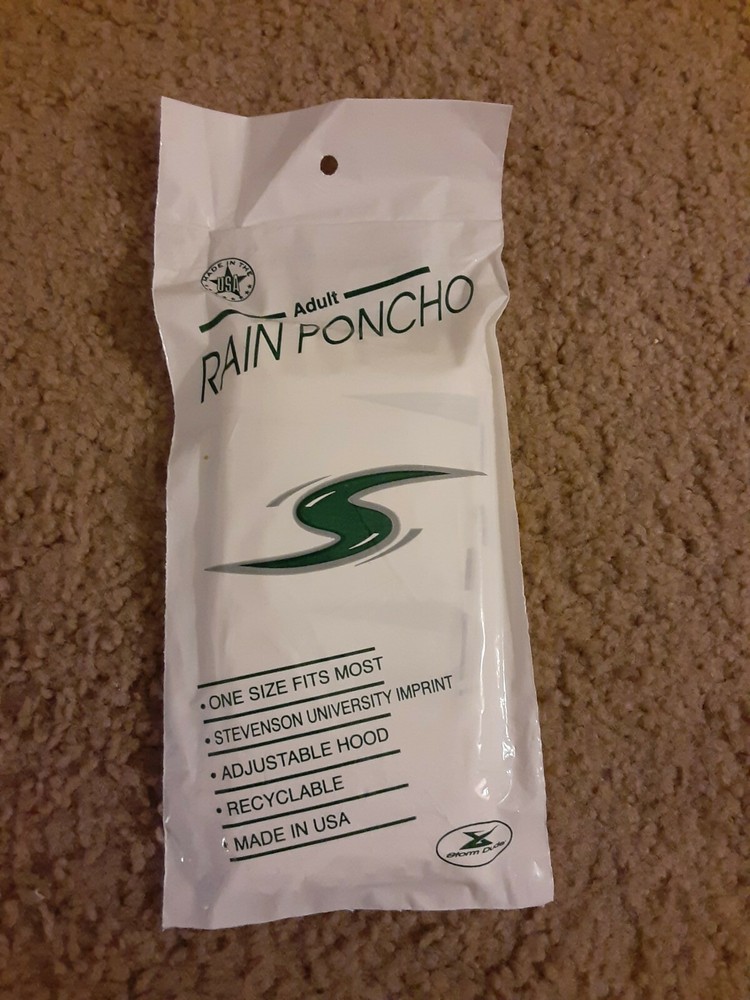 Stevenson Univ Poncho Rain Gear W/ Adjustable Hood