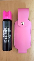 Police Magnum pepper spray 4 ounce Hot Pink Safety Lock pink holster CLOSEOUT