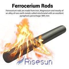 Lot Outdoor Survival Ferrocerium Flint Fire Starter Magnesium Ferro Rod Camping