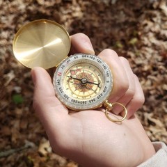 Brass Compass with Solid Brass Whistle – Survival Set – 105 Decibels – Carry …