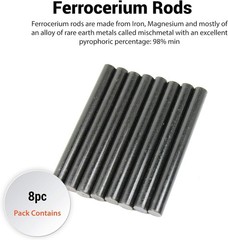 West Lake Tactical Pack of Eight (8) 5/16″ DIY Ferrocerium (Ferro) Rods Black